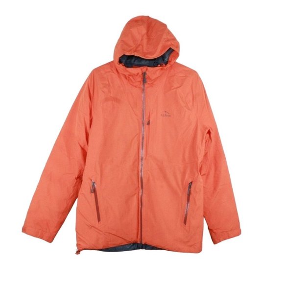 L.L. Bean Other - LL Bean Orange Nylon Waterproof Ultralight Down Hooded Jacket Size M